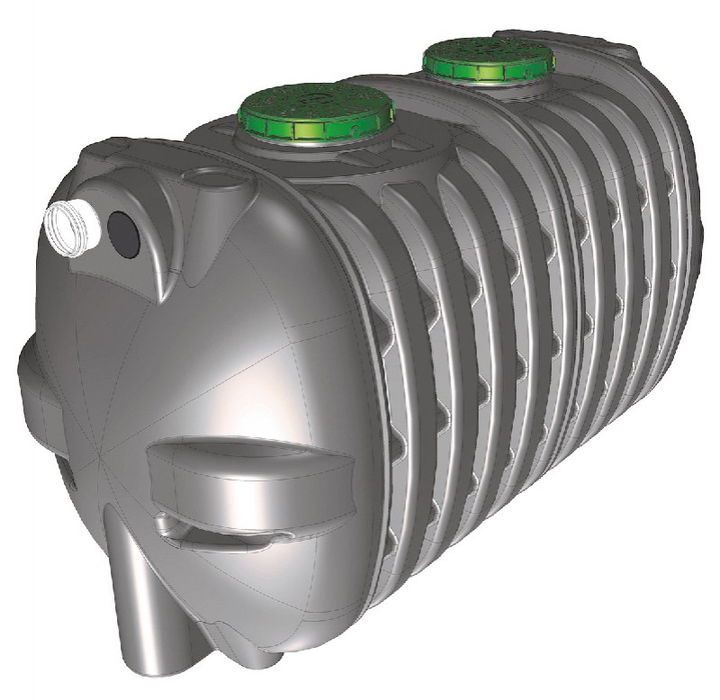 fosse septique Epurbloc 3000 litres entrée et sortie Ø 100 mm LxlxH 2,44 x 1,22 x 1,45 m