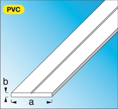 plat PVC ( rigide ) blanc dim. axb : 35,5x3,0 mm lg. 2,50 m