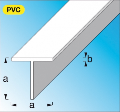 T carré PVC ( rigide ) blanc dim. axb : 19,5x1,5 mm lg. 2,50 m