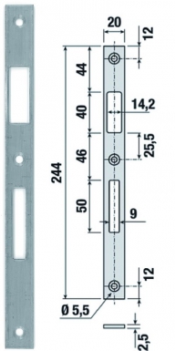 SERRURES POUR MENUISERIE METALLIQUE 074.038