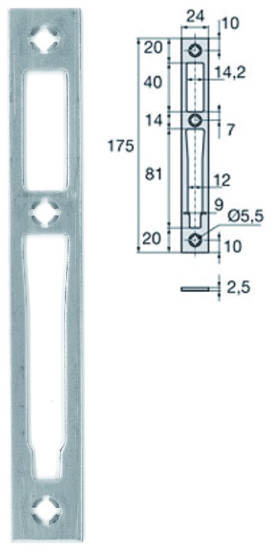 SERRURES POUR MENUISERIE METALLIQUE 074.039