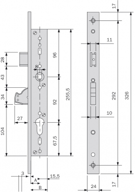 SERRURES POUR MENUISERIE METALLIQUE 074.088