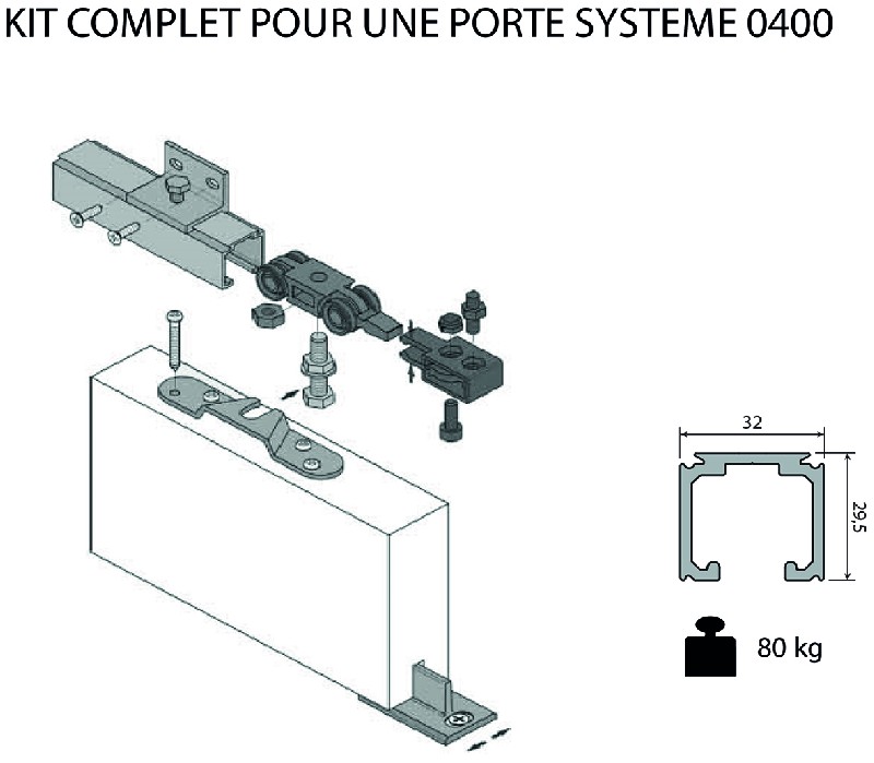 FERRURES POUR PORTES COULISSANTES 088.822