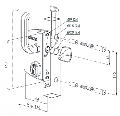 SERRURES POUR MENUISERIE METALLIQUE 092.319