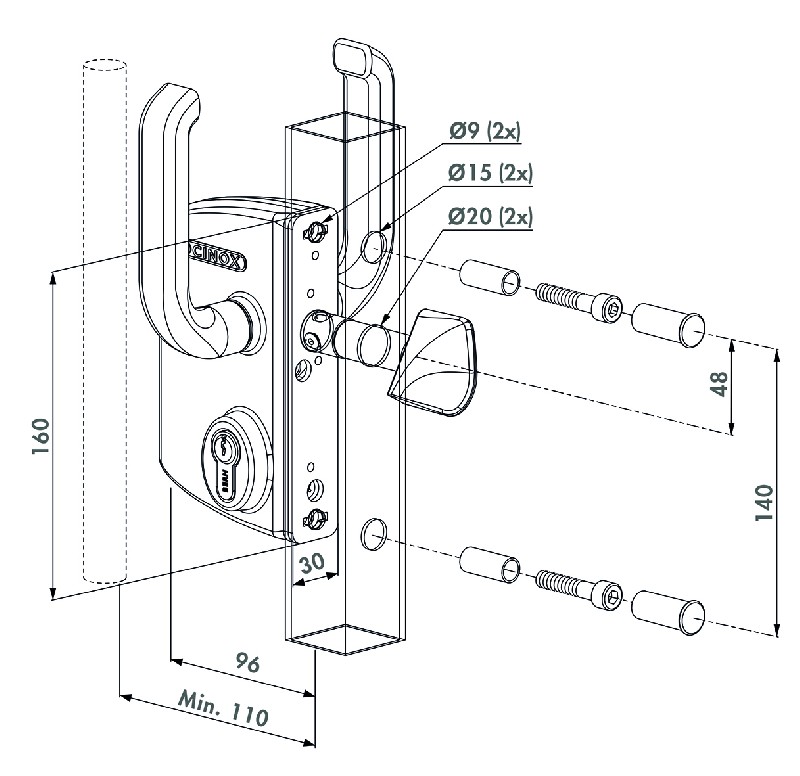 SERRURES POUR MENUISERIE METALLIQUE 092.319