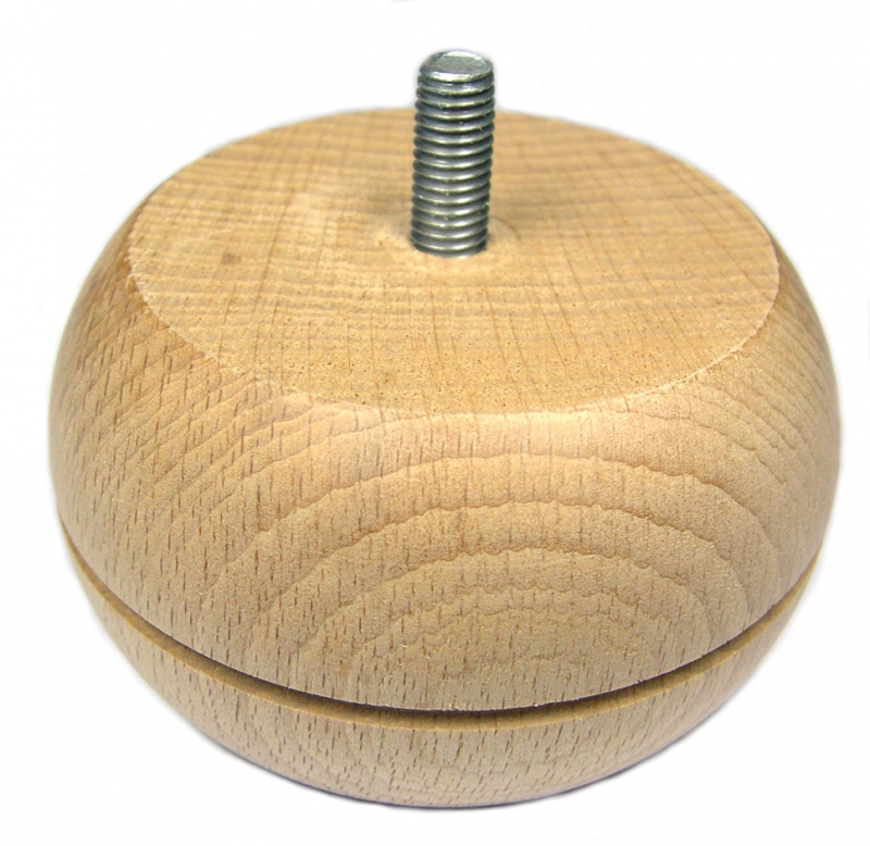 pied de meuble bois boule rainuré Ø 86 mm hêtre naturel h. 50 mm pied de meuble bois boule rainuré Ø 86 mm hêtre naturel h. 50 mm