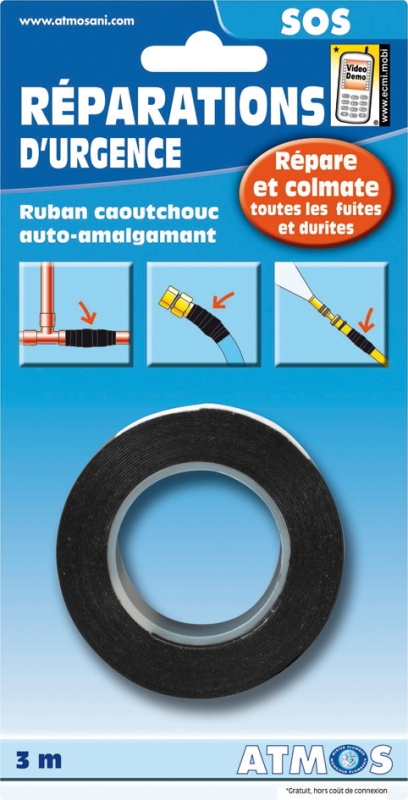 Ruban auto-amalgamant colmate fuite