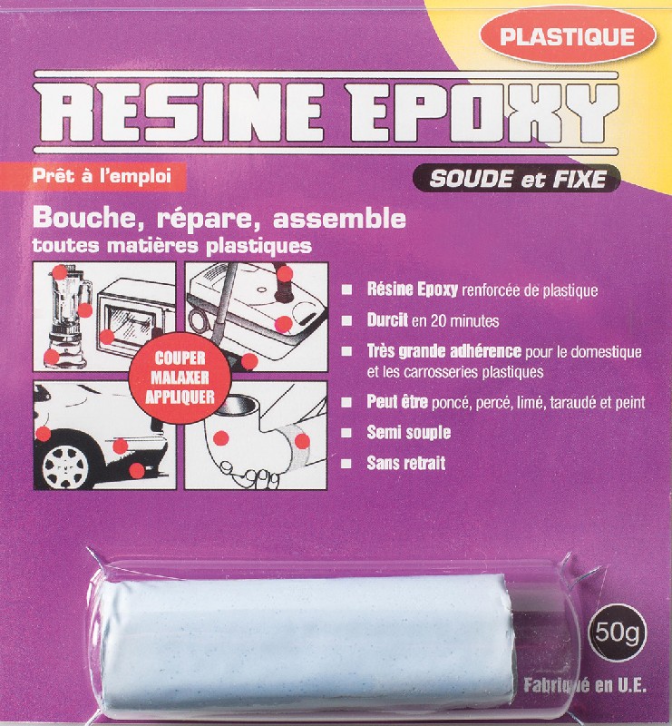 résine Epoxy plastique - 50 g - coul. gris clair - résistance