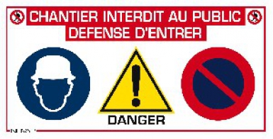 4 En 1 chantier Interdit Au Public port Du Casque Obligatoire 