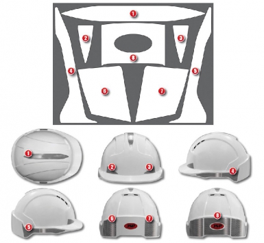 kit stickers réfléchissants pour casque Evolite - coloris jaune