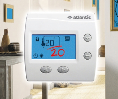 thermostat d'ambiance électr. en saillie - avec fil pilote 6 ordres - dim.  85x90x45 mm