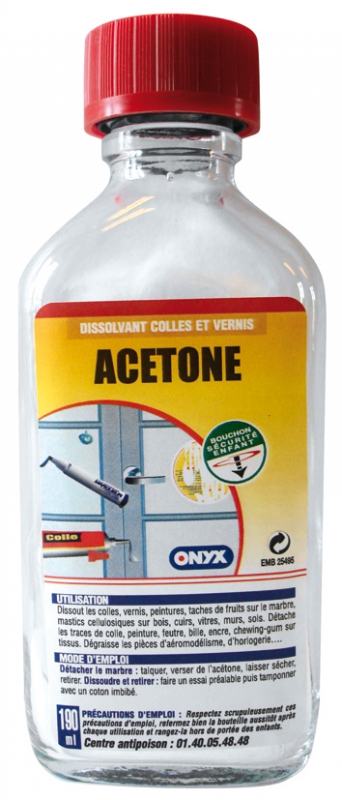 Acétone : Dissolvant, colles, vernis, encres