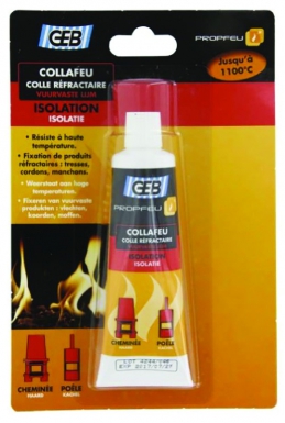 Colle Réfractaire Collafeu GEB - Tube 50 Ml - Pour Joints Haute Température - Facile à Appliquer